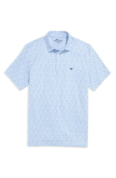 Vineyard Vines Sankaty Performance Polo In Blue