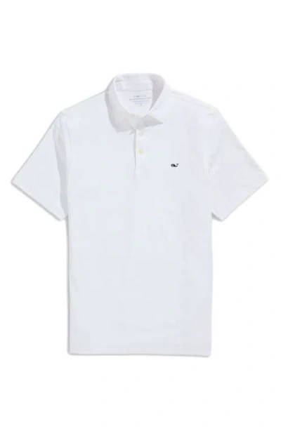 Vineyard Vines Sankaty Performance Polo In White Cap