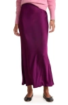 Vineyard Vines Satin Midi Slip Skirt In Dark Plum