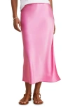 Vineyard Vines Satin Midi Slip Skirt In Tea Rose