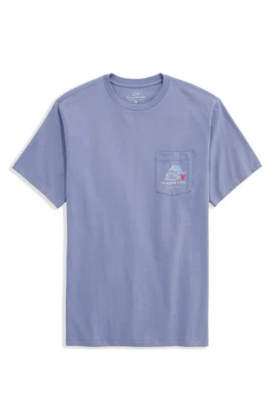 Vineyard Vines Saturdaze Cotton Pocket T-shirt In Blue