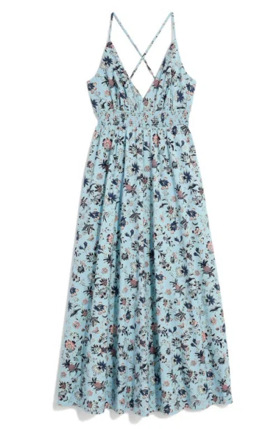 Vineyard Vines Sconset Floral Smocked Stretch Cotton Sundress In Paisley Floral-cape