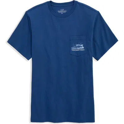 Vineyard Vines Sea Ya Later Pocket Graphic T-shirt In Blue