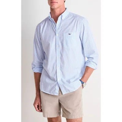 Vineyard Vines Seabird Stripe Perfect Wash Classic Fit Cotton Button-down Shirt In Blue