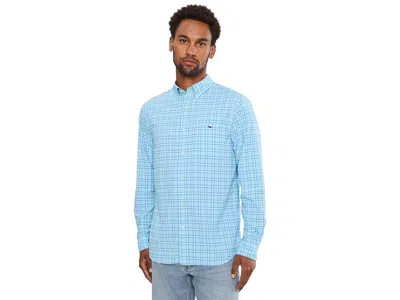 Vineyard Vines Seascape Pld Fthrwt Performance Shirt Men's Clothing Breaker Blue: Md