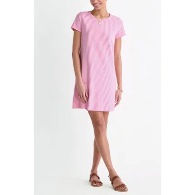Vineyard Vines Seersucker Stripe Knit Dress In Pink