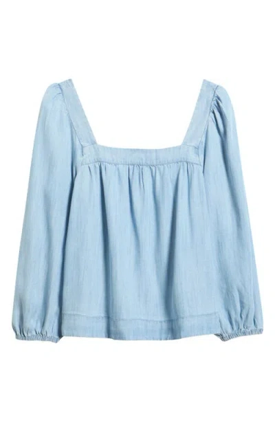 Vineyard Vines Serena Chambray Top In Blue