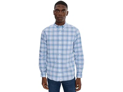 Vineyard Vines Seven Mile Plaid Performance Cotton Shirt In Blue