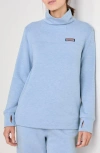 Vineyard Vines Shep Dreamcloth® Turtleneck Knit Shirt In Jake Blue Heather
