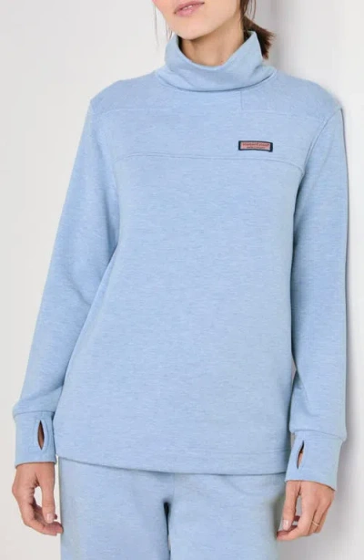 Vineyard Vines Shep Dreamcloth® Turtleneck Knit Shirt In Jake Blue Heather