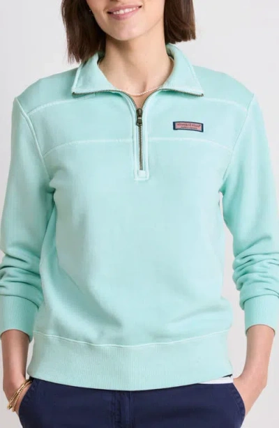 Vineyard Vines Shep Quarter Zip Pullover In Aqua Haze