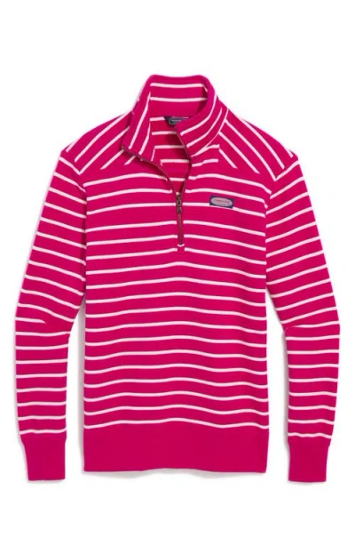Vineyard Vines Shep Quarter Zip Pullover In Pink
