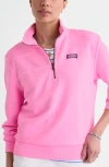 Vineyard Vines Shep Quarter Zip Pullover In Pink