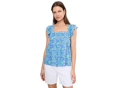 Vineyard Vines Shiloh Top Women's Clothing Bayley Block Br Blue: Lg