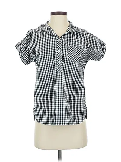 Pre-owned Vineyard Vines Short Sleeve Blouse In Black