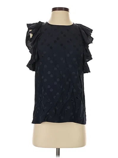Pre-owned Vineyard Vines Short Sleeve Blouse In Black