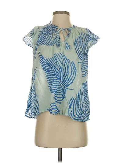 Pre-owned Vineyard Vines Short Sleeve Blouse In Blue