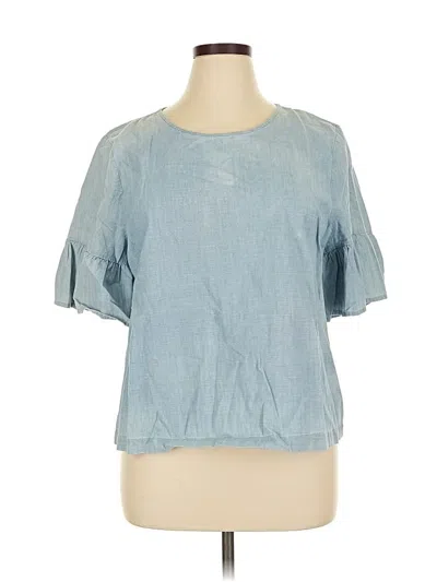 Pre-owned Vineyard Vines Short Sleeve Blouse In Blue