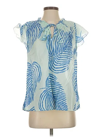 Pre-owned Vineyard Vines Short Sleeve Blouse In Blue