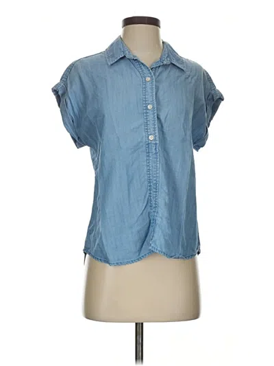 Pre-owned Vineyard Vines Short Sleeve Blouse In Blue