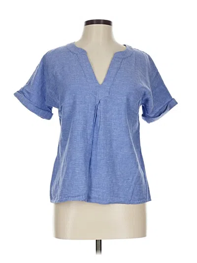 Pre-owned Vineyard Vines Short Sleeve Blouse In Blue