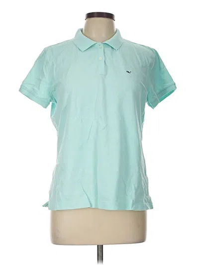 Pre-owned Vineyard Vines Short Sleeve Blouse In Blue