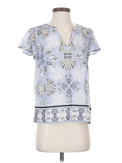 Pre-owned Vineyard Vines Short Sleeve Blouse In Blue