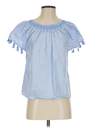 Pre-owned Vineyard Vines Short Sleeve Blouse In Blue
