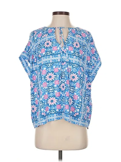 Pre-owned Vineyard Vines Short Sleeve Blouse In Blue