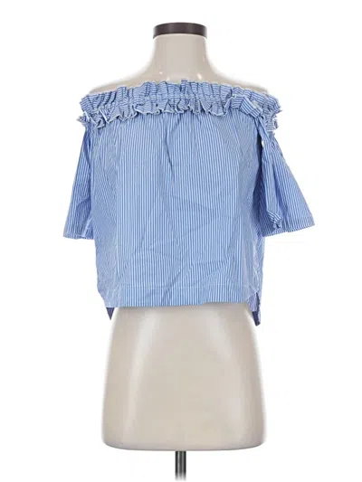 Pre-owned Vineyard Vines Short Sleeve Blouse In Blue