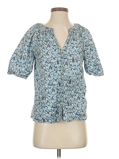 Pre-owned Vineyard Vines Short Sleeve Blouse In Blue