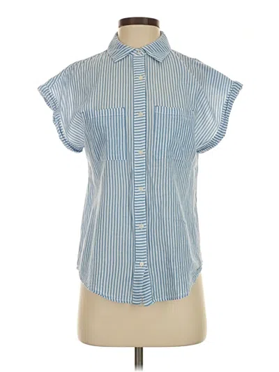 Pre-owned Vineyard Vines Short Sleeve Blouse In Blue