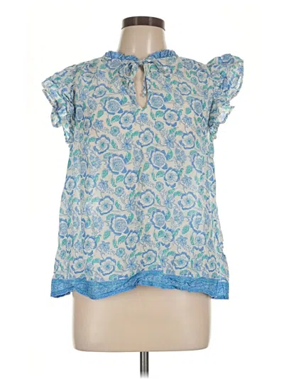 Pre-owned Vineyard Vines Short Sleeve Blouse In Blue