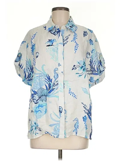 Pre-owned Vineyard Vines Short Sleeve Blouse In Blue