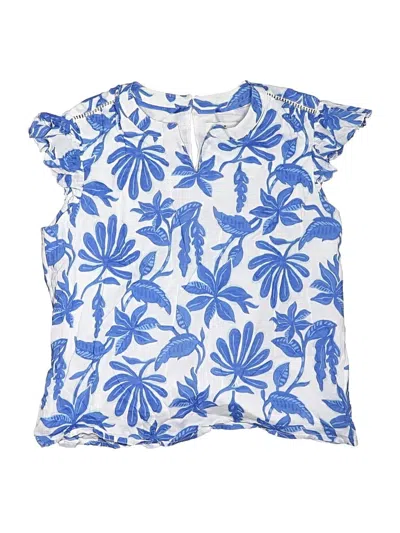 Pre-owned Vineyard Vines Kids' Short Sleeve Blouse In Blue