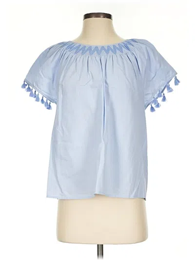 Pre-owned Vineyard Vines Short Sleeve Blouse In Blue
