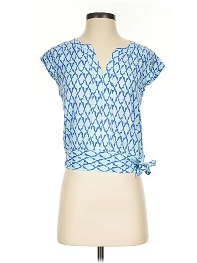 Pre-owned Vineyard Vines Short Sleeve Blouse In Blue