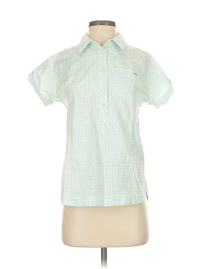 Pre-owned Vineyard Vines Short Sleeve Blouse In Green