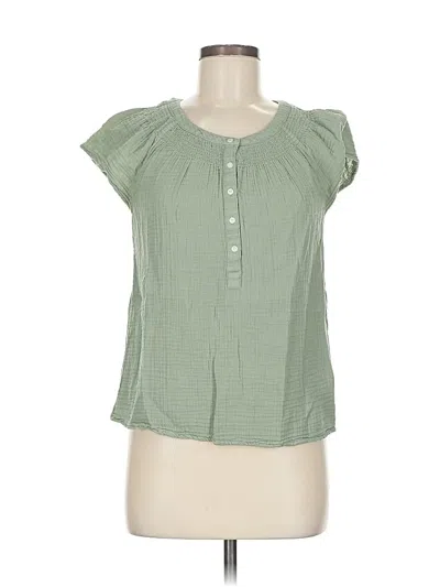 Pre-owned Vineyard Vines Short Sleeve Blouse In Green