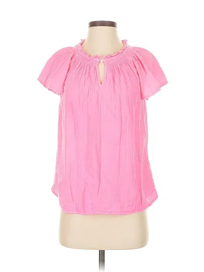 Pre-owned Vineyard Vines Short Sleeve Blouse In Pink
