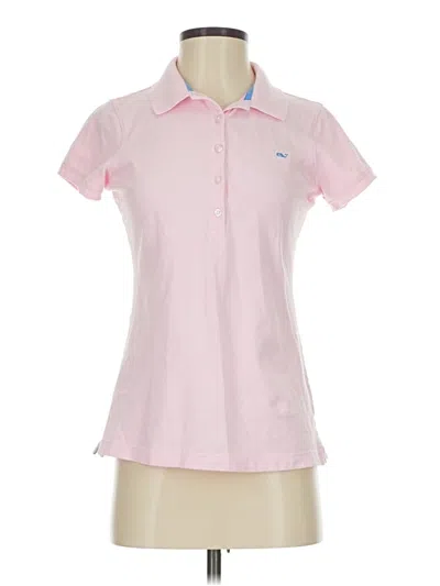 Pre-owned Vineyard Vines Short Sleeve Blouse In Pink