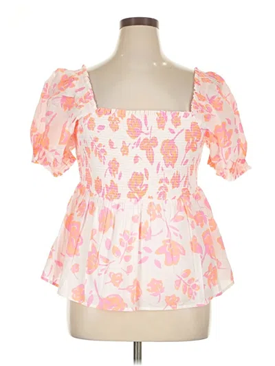 Pre-owned Vineyard Vines Short Sleeve Blouse In Pink