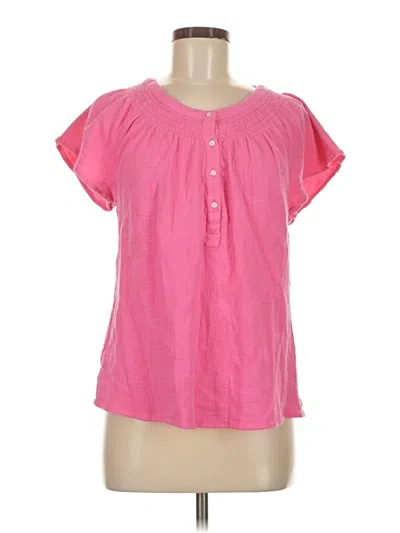 Pre-owned Vineyard Vines Short Sleeve Blouse In Pink