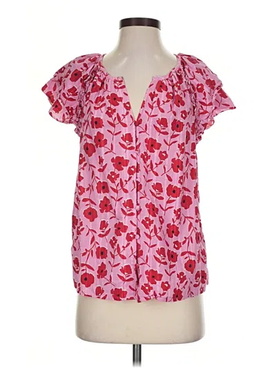 Pre-owned Vineyard Vines Short Sleeve Blouse In Pink