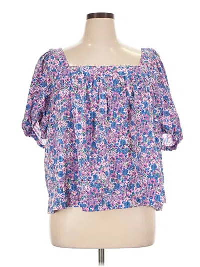 Vineyard Vines Short Sleeve Blouse In Purple
