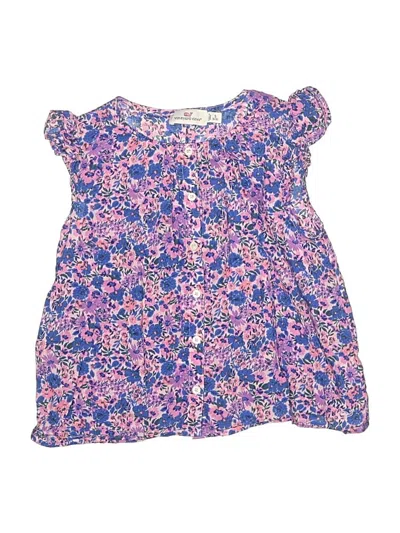Pre-owned Vineyard Vines Kids' Short Sleeve Blouse In Purple