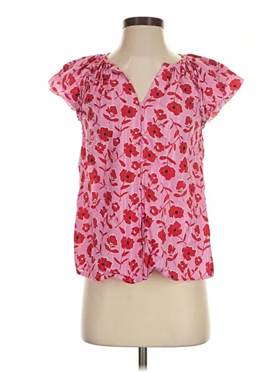 Pre-owned Vineyard Vines Short Sleeve Blouse In Red