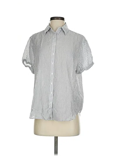 Pre-owned Vineyard Vines Short Sleeve Blouse In Silver