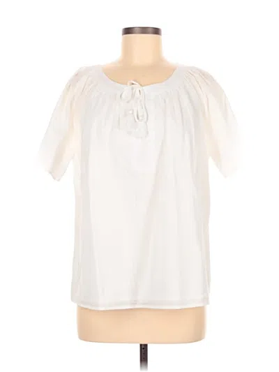 Pre-owned Vineyard Vines Short Sleeve Blouse In White