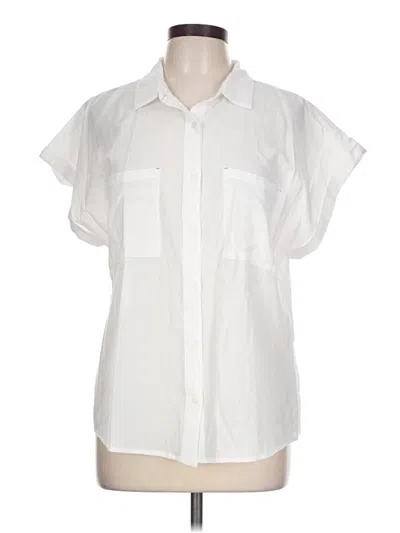 Pre-owned Vineyard Vines Short Sleeve Blouse In White